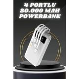 Powerbank Şarj Cihazı 4 Çıkışlı 20.000 Mah Powerbank Kompakt Yüksek Kapasiteli Hızlı Şarj