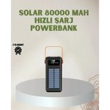 Powerbank Solar Fenerli Çoklu Kablolu Taşınabilir Şarj Aleti P109759s7347