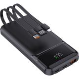 Powerboost Nıght 125B 10000MAH PD20W HSC22.5W Dahili Kablolu LCD Siyah Taşınabilir Şarj Cihazı Powerbank