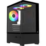 PowerBoost PB-M5001B Rainbow Fanlı 500 W Siyah Micro ATX Gaming Bilgisayar Kasası