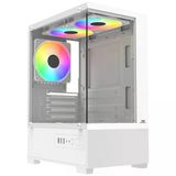 Powerboost Pb-M5001w 500W 3-12Cm Rainbow Fanlı Usb 3.0 Seaview M-Atx Gaming Beyaz Kasa Boş Bilgisayar Kasası