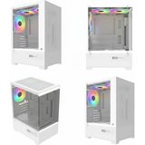 PowerBoost PB-M5001W Rainbow Fanlı 500 W Beyaz Micro ATX Gaming Bilgisayar Kasası