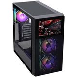 PowerBoost PB-P4367BB ARGB Fanlı LCD Ekranlı Siyah ATX Gaming Bilgisayar Kasası