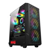 PowerBoost PB-P801AB 650W 80+ Bronze Tempered Glass USB 3.0 Mesh RGB ATX Siyah Kasa