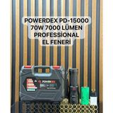 Powerdex 70W Profesyonel Avcı Feneri 7000 Lümen Su Geçirmez LED Malzeme Özellikleriyle Siyah PD-15000