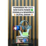 powerdex Kafa Lambası 3000 Lümen 50w Dijital Göstergeli Kafa Feneri Açma Kapama Sensörlü