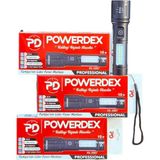 Powerdex PD-2007 Şarjlı El Feneri | 10W Led, 1000 Lümen, Zoom, Cob Yan Işık + Çakar Mod, Suya Dayanıklı - Siyah - 10 W