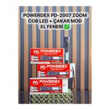 powerdex PD-2007 Şarjlı El Feneri | 10W Led, 1000 Lümen, Zoom, Cob Yan Işık + Çakar Mod, Suya Dayanıklı