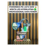 powerdex Pd-2472 50w 2500 Lümen Nokta Led Aydınlatma Profesyonel Kafa Feneri (Yeni Ürün)