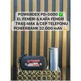 Powerdex PD-5000 Ledli 32.000 Mah Güçlü Powerbank – Çok Amaçlı Kullanım (Taşıma Çantalı) - Metalik
