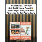 Powerdex PD-930 Şişirilebilir Kamp Feneri Solar Şarjlı Beyaz Işık Çakar Modlu Taşınabilir Kamp Lambası