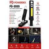 Powerdex PD-9999 Şarjlı LED Çalışma Lambası | 180° Ayarlanabilir | Cob + LED El Feneri | Mıknatıslı | Type-C Şarjlı | Cep Klipsli - Renkli - 5 W