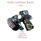 Powerdex Profesyonel 25W Kafa Lambası Typ-C Şarjlı 2X18650 Li-On Pil İle Çalışır (Balıkçı Madenci Feneri 8 Saat Çalışma
