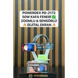 Powerdex Sensörlü Kafa Feneri 50W 3000 Lümen Metal Malzeme ile Zoom Özelliği Sunar