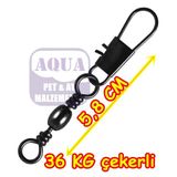 Powerex Hs9001 1/0 No. Paketli Klipsli Fırdöndü 5'Li Paket - 36 Kg Çekerli Boy 5,8 Cm Black Nickel