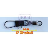 Powerex Hs9018 1/0 No. Klipsli Bilyeli Fırdöndü 5'Li Paket - 27 Kg Çekerli Boy 4,8 Cm Black Nickel