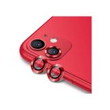Powerfox Iphone 11/12/12 Mini Uyumlu Alüminyum Alaşım Tempered Glass Kamera Lens Koruyucu(2'Li Set) Kırmızı