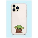 Powerfox iPhone 12 Pro ile Uyumlu Baby Yoda Şeffaf Telefon Kılıfı