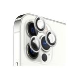Powerfox Iphone 12 Pro Max Uyumlu Alüminyum Alaşım Tempered Glass Kamera Lens Koruyucu(3'Lü Set) Gümüş