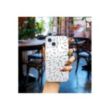 Powerfox iPhone 15 Plus Uyumlu Özel Tasarım Baskılı Şeffaf Kılıf, Çiçek Deseni, Silikon