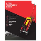 Powerfull 2 Ton Tekerlekli Hidrolik Kriko
