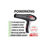 POWERKİNG 2500W Profesyonel Turbo Fön Makinası Saç Düzleştirici Şekillendirici Saç Kurutma Makinası