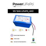 PowerLiFePo Battery 12V 12Ah LiFePO4 Akü Solar Batarya Paketi