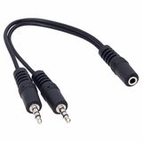 Powermaster 3.5 mm 20 cm Stereo Dişi-2x3.5 mm Stereo Erkek Y Kablo