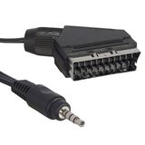 powermaster 3.5 MM STEREO ERKEK/SCART KABLO 1.2 METRE KISA JACK UYDU ALICISI AV KABLO (AVD-295-40-109-110)