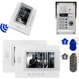 Powermaster 37T4 2 Daire 7'' Nfc Destekli Görüntülü Diafon Kapı Zili Interkom Akıllı Ev Güvenliği Sistemi - Renkli