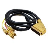 Powermaster 4 Rca 1.2 mt 8 mm Gold Scart Kablo