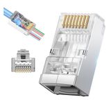 Powermaster Açık Uçlu Rj45 Cat6 Ethernet Soketi 8p 8c İnternet Kablosu Ucu Jack Soket 100 Lü Paket