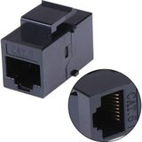 Powermaster Ayt Powermaster PM-25454 RJ45 Cat6 Dişi Dişi 8P-8C Ara Kaplin Coupler Adaptör Siyah İnternet Kablosu Birleştirici Ek