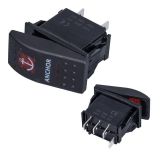 Powermaster Çapa Irgatı Sembollü Yaylı Işıksız 3 Pinli On-Off 12-24V Marin Switch