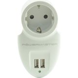 Powermaster Çift Usb'li Tekli Akım Korumalı Priz ( 79 x 155 Mm) - Beyaz