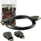 Powermaster HDMI Kablo 3in1 Set 1.5 Metre (Hdmı+Micro Hdmı+Mini Hdmı) - Siyah