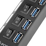 Powermaster PM-11365 30 cm 4 Port Anahtarlı 3.0 Hub Çoklayıcı USB Kablo