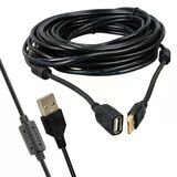 Powermaster Pm-11955 10 Metre Usb-A 2.0 Dişi Erkek Uzatma Kablosu Siyah