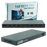 Powermaster PM-14218 1 Giriş 8 Çıkış Port 1080P Fhd HDMI Dağıtıcı Splitter (8'li Çoklayıcı) - Siyah