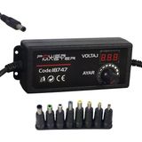 Powermaster Pm-18747 Dijital Ekranlı 12 Volt - 24 Volt / 5 Amper Çok Uçlu Ayarlı Kademeli Adaptör
