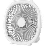 Powermaster PM-21882 USB Şarjlı Masaüstü 2 Tip LED Işık - 3 Kademe Fan Vantilatör - Siyah