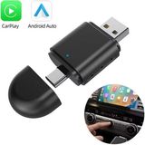 Powermaster PM-27447 Kablosuz Carplay - Android Auto Çevirici Dönüştürücü Adaptör Iki Girişli USB - Type-C - Siyah