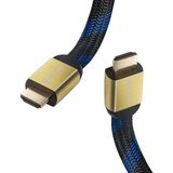 Powermaster PM-31349 1.4V 3D 4K Uyumlu 1.5 Metre Gold Yassı Örgülü Hdmı Kablo (Lisinya) Alithestereo - Renkli