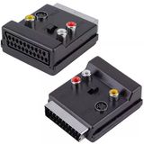 Powermaster Pm-3187 Scart Erkek Dişi - Rca + S-Video Anahtarlı Çift Yönlü Av Görüntü Ses Çevirici Adaptör