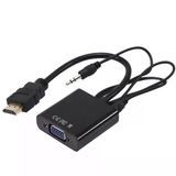Powermaster Pm-32015 Siyah 3.5Mm Ses Destekli Hdmı To Vga+Audio Dönüştürücü Adaptör