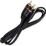Powermaster PM-4283 2 RCA Erkek + 3.5 mm Stereo Erkek Gold 1.5 mt Kablo