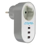 Powermaster PM-4913 10 A 2500 W 3xUSB Tekli Termal Akım Korumalı Priz