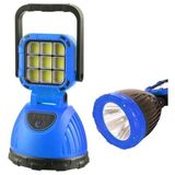 Powermaster PM-8033C 6 Modlu El Feneri ve Işıldak Acil Durum Lambası 9 Cob Ledli Solar Şarjlı - RGB