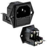Powermaster Power Şase Çift Fuselli C14 3 Pinli Elektirik Kablosu Enerji Kablosu Soketi Bilgisayar Kasası İçin
