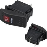 Powermaster Silecek Sembollü Işıklı 3 Pinli On-Off 12-24V Marin Switch - Renkli